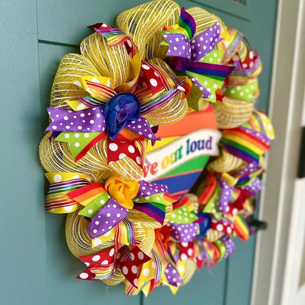Rainbow LGBTQ Pride Handmade Wreath